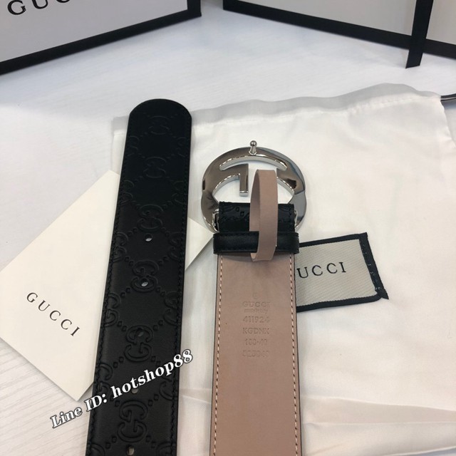 Gucci經典男士皮帶 古奇PVC人造帆布印花腰帶  jjp2522